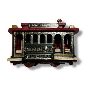Vintage TEC San Francisco Cable Car Music Box - Red and Black